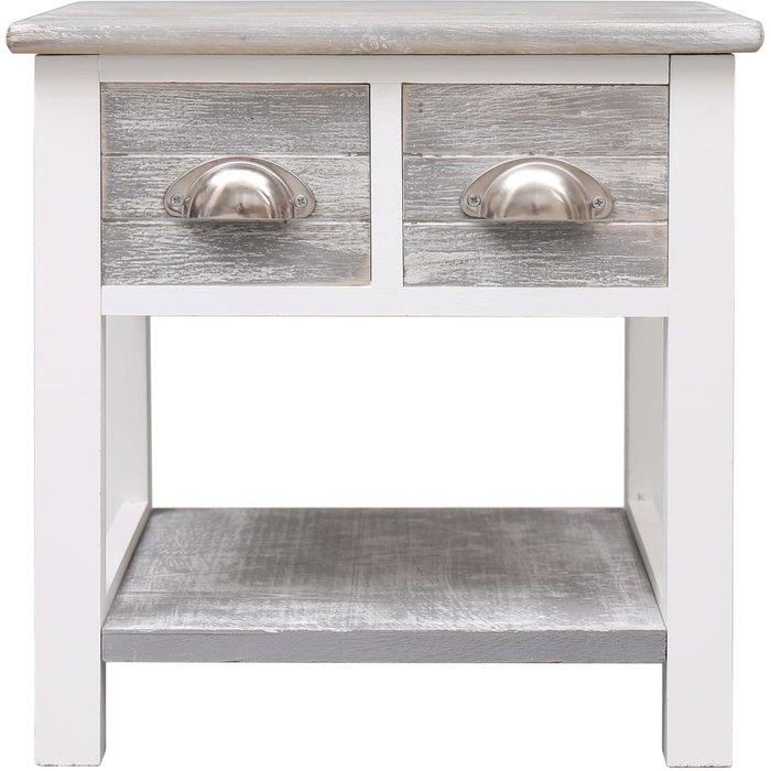 Mesa auxiliar madera de paulownia gris 40x40x40 cm - comfortxl