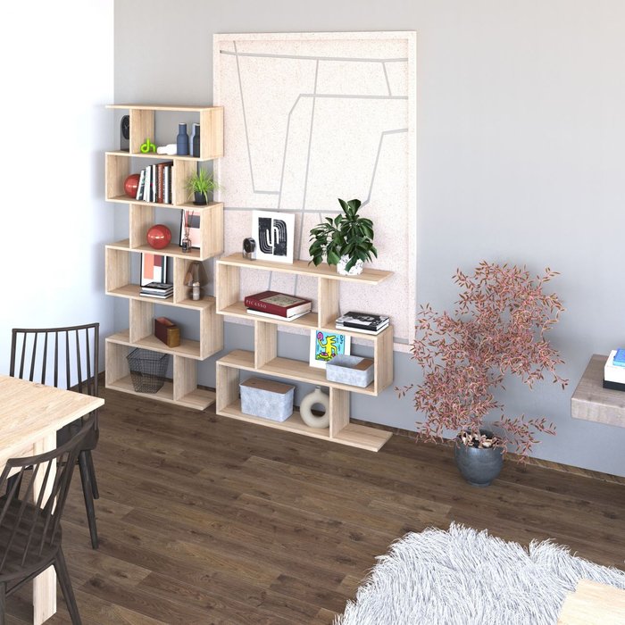 Estantería zoe low roble canadian 110 x 97 x 24 cm