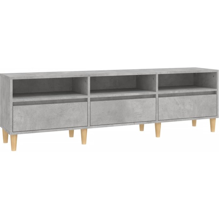 Mueble de tv de contrachapado gris hormigón 150x30x44,5 cm - comfortxl