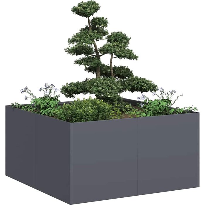 Jardinera de acero laminado en frío antracita 80x80x40 cm vidaxl