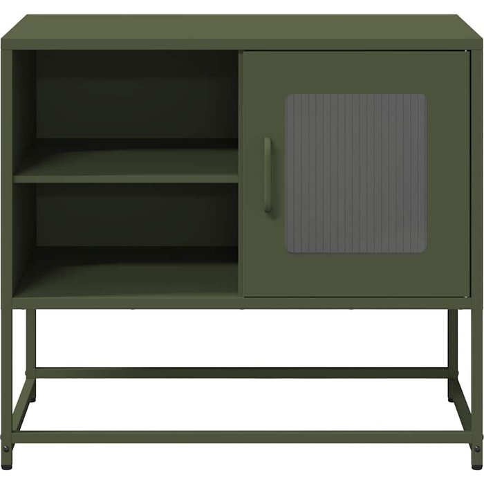 Mueble de tv verde oliva 68x39x60,5 cm acero