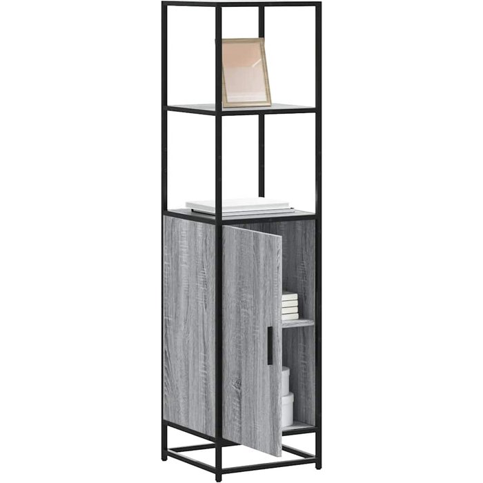 Aparador alto sonoma gris 35,5x35x139 cm madera contrachapada metal