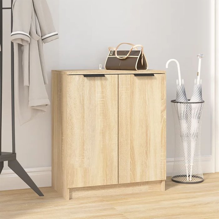 Zapatero sonoma oak de 59x35x70 cm, fabricado en madera de ingeniería.
