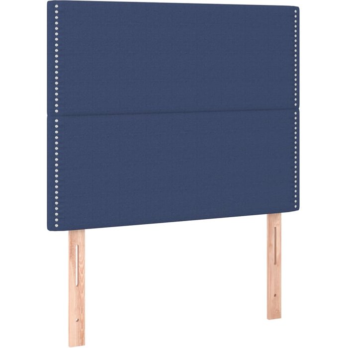 Cabecero de cama - mueble cabecero de tela azul 90x5x118/128 cm