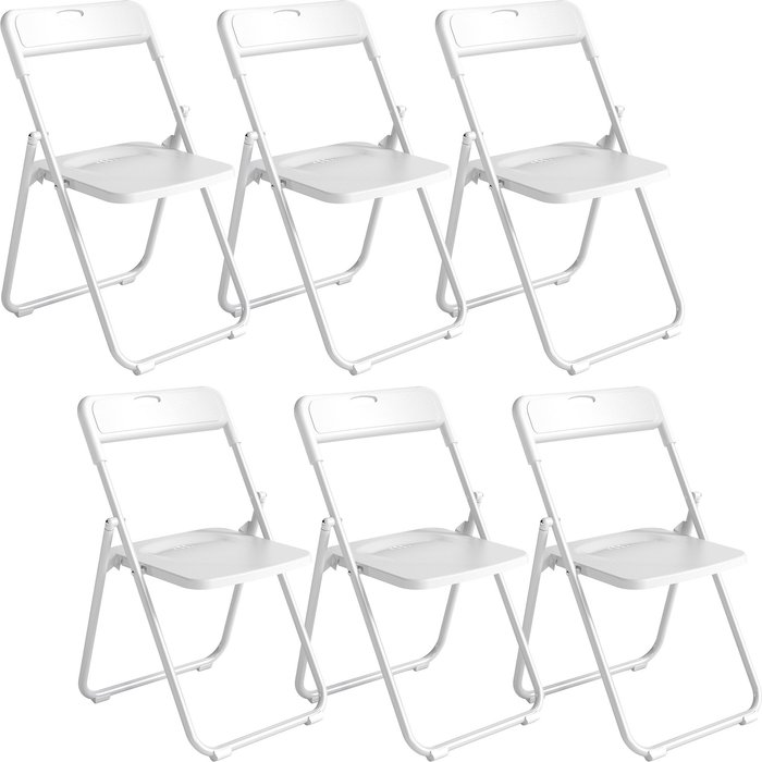 Sillas plegables homcom pp, acero blanco 48.5x47x75 cm 83a-374v00wt