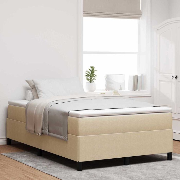 Cama tipo box spring verde grisáceo 120 x 200 cm tela de pana vidaxl