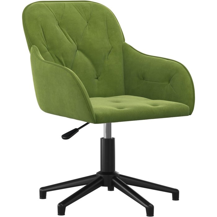 Silla de oficina | sillón oficina giratoria de terciopelo verde claro cfw55464