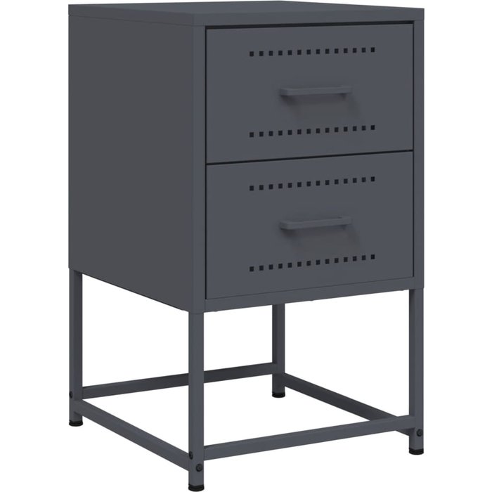 Mesita de noche acero gris antracita 36x39x60,5 cm - comfortxl