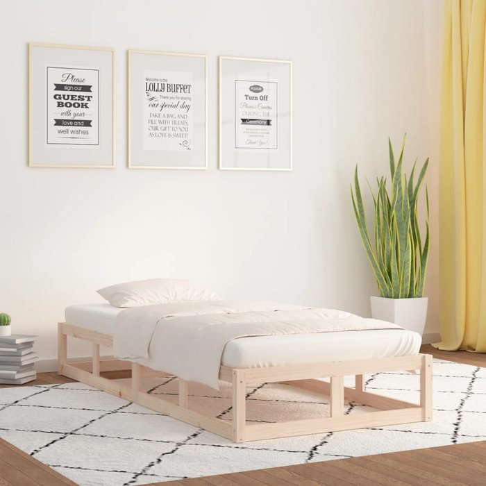 Vidaxl estructura de cama de madera maciza 100x200 cm