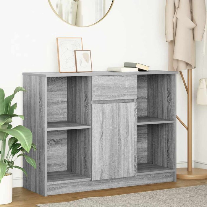 Maison exclusive - aparador con cajón sonoma gris 101x35x76 cm madera ingeniería
