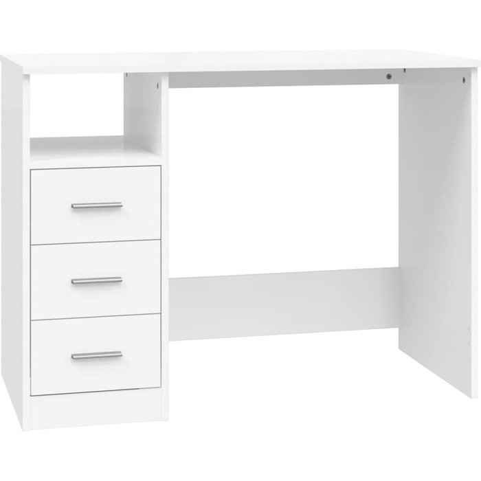 Escritorio cajones madera contrachapada blanco 102x50x76 cm - comfortxl