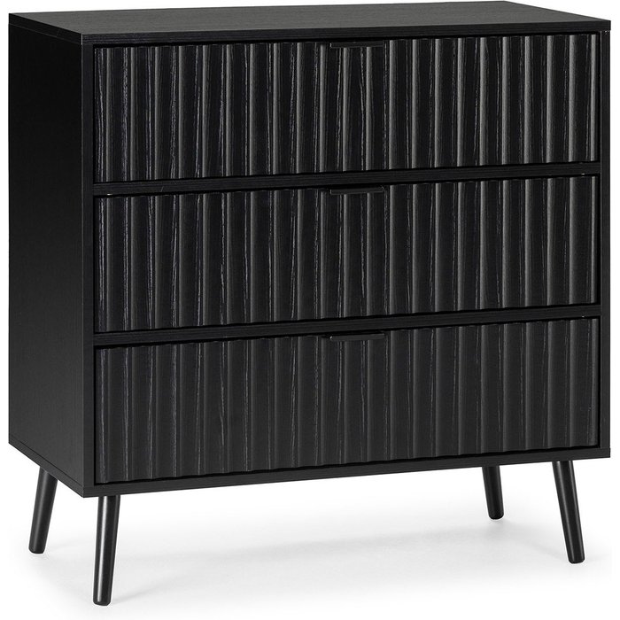Cómoda de noche lluvia 3 cajones color negro