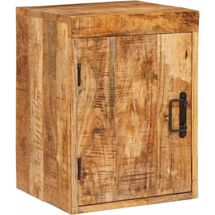 Vidaxl mesa de noche marrón 35 x 33 x 48 cm madera de mango maciza