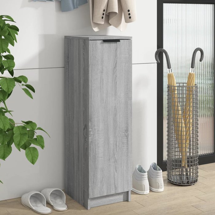 Zapatero sonoma gris 30x35x100 cm madera contrachapada