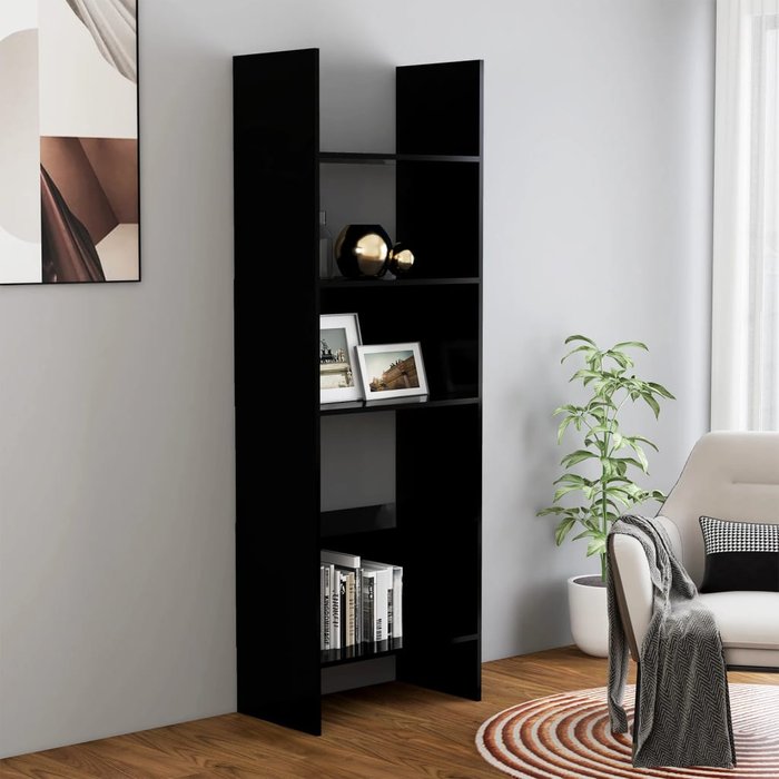 Librería aglomerado negro 60x35x180 cm