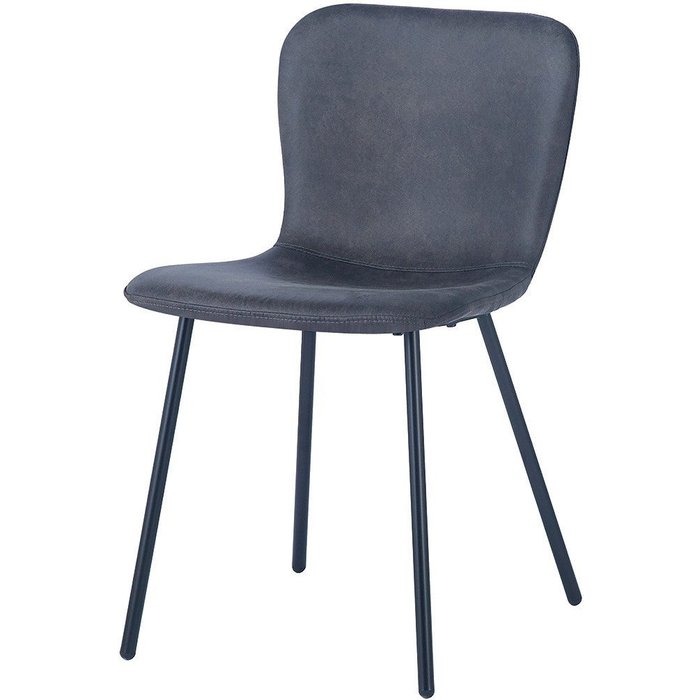 Silla de cuero pu para comedor en color gris oscuro. colección alcan.