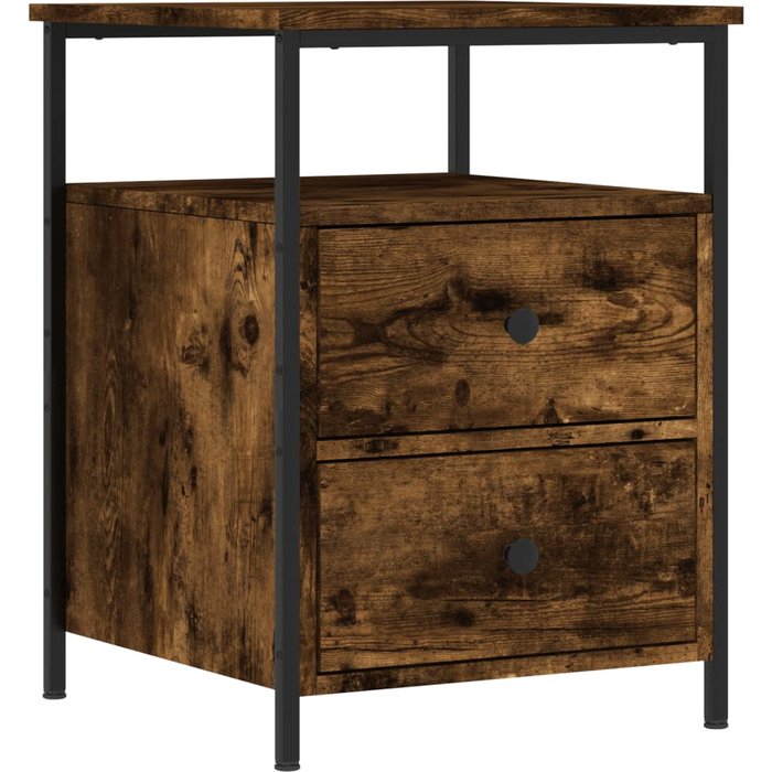 Mesita de noche roble ahumado 44x45x60 cm madera contrachapada