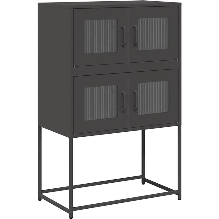 Aparador de acero negro 68x39x107 cm - comfortxl