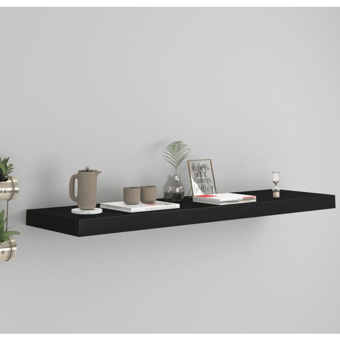 Maison exclusive - estante flotante de pared mdf negro 90x23,5x3,8 cm
