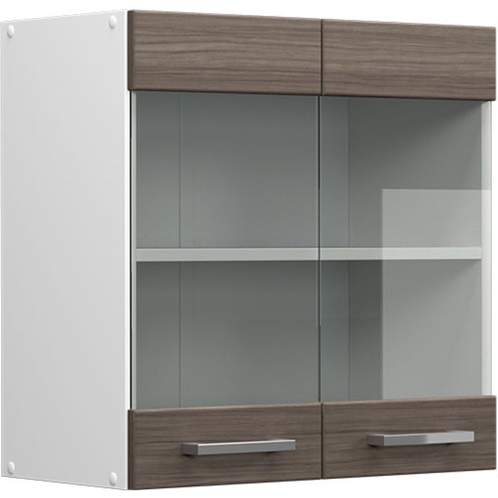 Vicco mueble alto universal r-line, gris, 60 cm con puertas de cristal