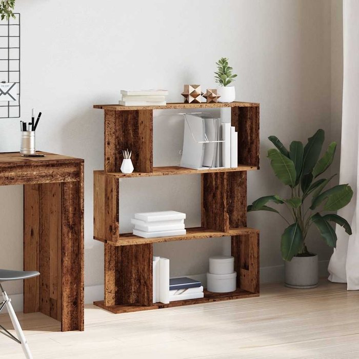 Estantería de madera de ingeniería envejecida 80x24x96 cm – comfortxl