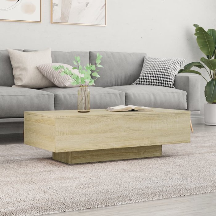 Mesa de centro roble sonoma 100x49,5x31 cm madera contrachapada
