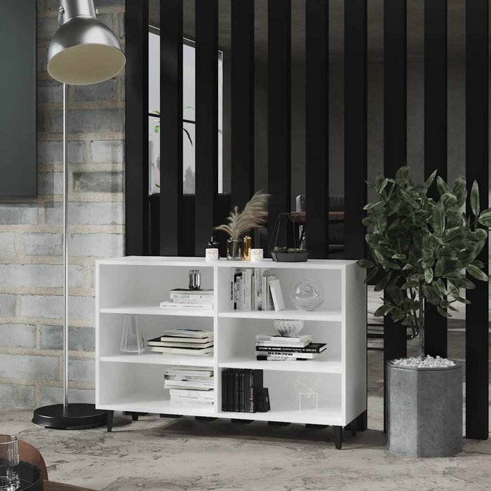 Aparador blanco de 103,5 x 35 x 70 cm, de madera de ingeniería.