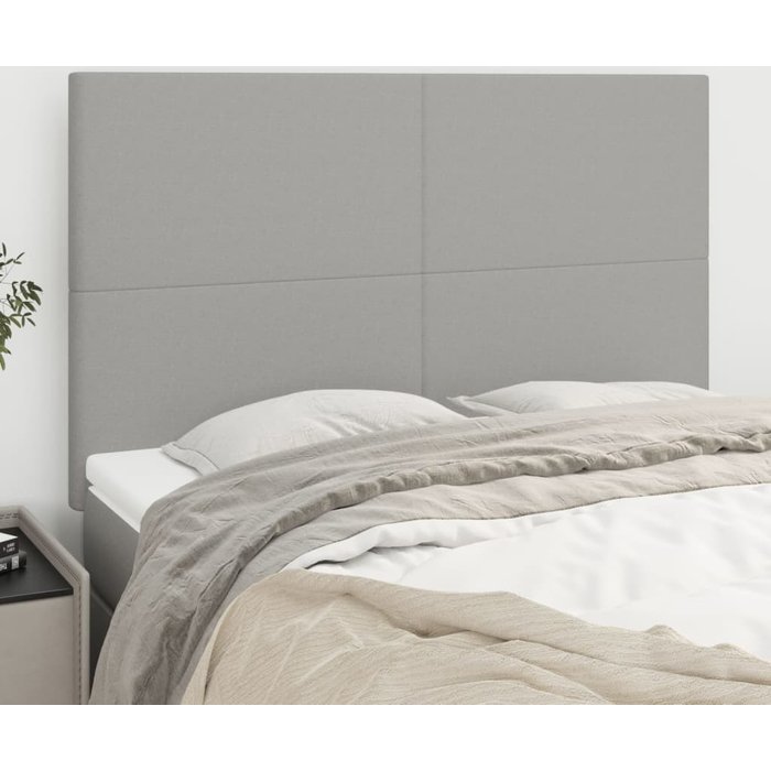 Cabecero de cama gris claro 144x5x118/128 cm de tela vidaxl