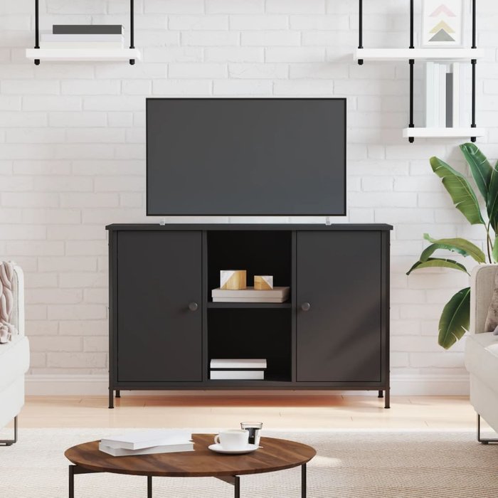 Maison exclusive - mueble de tv madera de ingeniería negro 100x35x65 cm