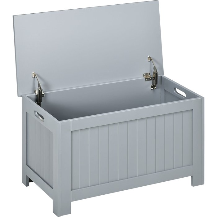Baúl de almacenaje homcom mdf gris 81x40x46 cm
