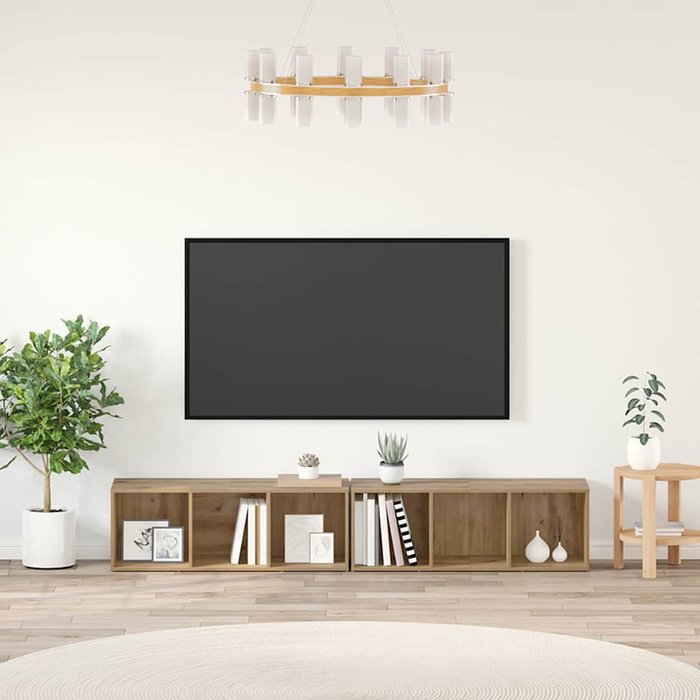 Vidaxl conjunto de mueble de tv 2 pcs roble artesanal 37 x 35 x 107 cm