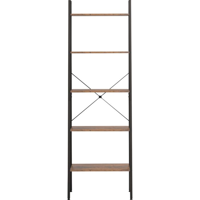 Estantería de pie 5 baldas marrón oscuro y negro 56x35x174 cm – comfortxl