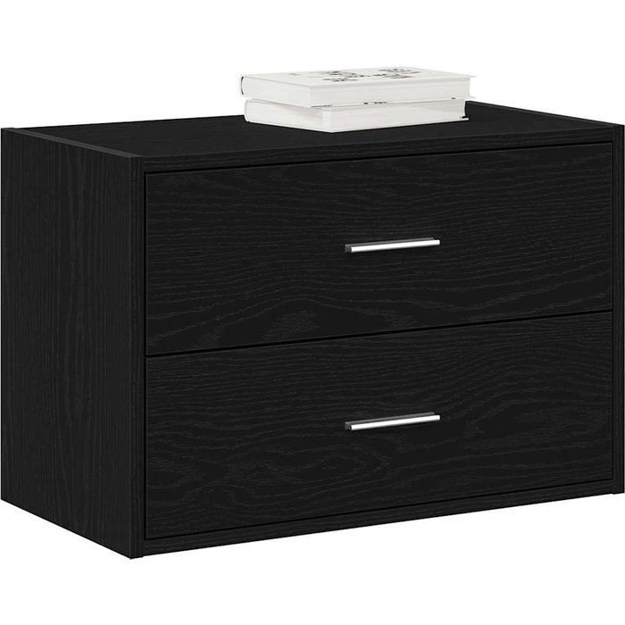 Armario con 2 cajones de roble negro 60x31x40 cm de madera contrachapada