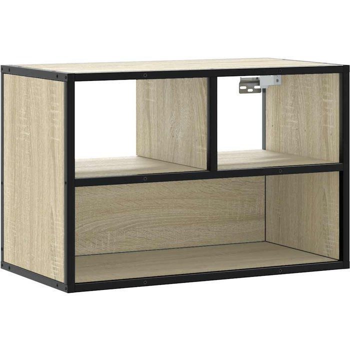 Mueble tv madera ingeniería y metal roble sonoma 60x31x39,5 cm - comfortxl
