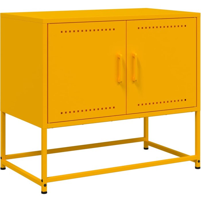 Mueble para tv de acero amarillo mostaza 68,5x39x60,5 cm - comfortxl