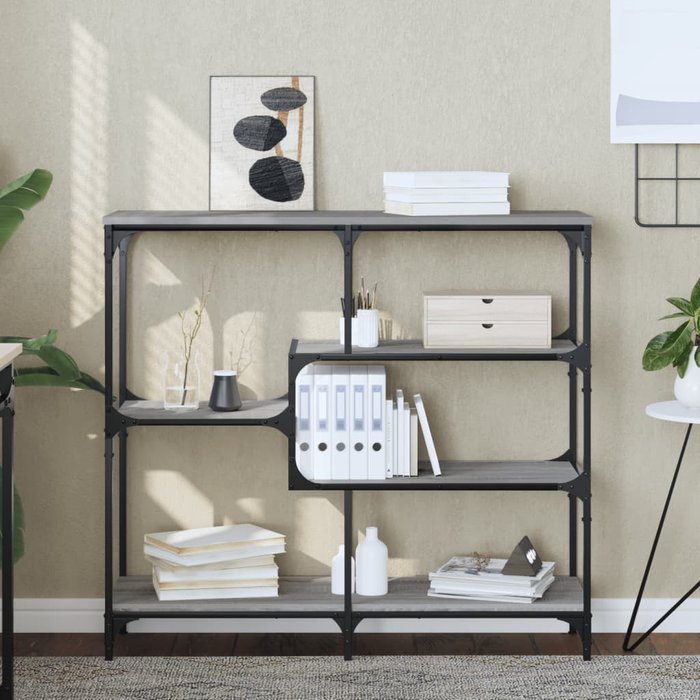 Mesa consola madera contrachapada gris sonoma 103x32x95 cm