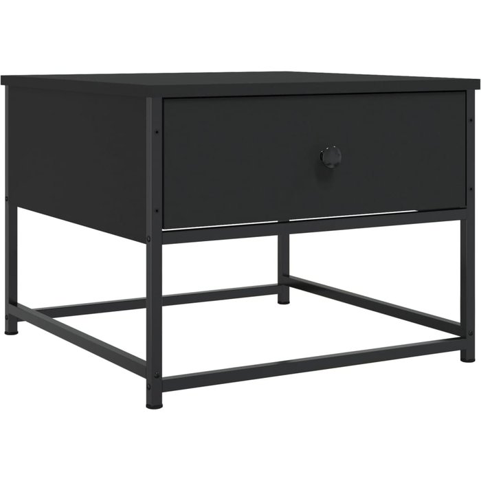 Mesa de centro de madera compuesta negra 51x51x40 cm - comfortxl