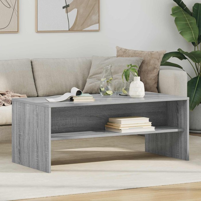 Mesa de centro sonoma grey, 100 x 50 x 40 cm, madera de ingeniería.