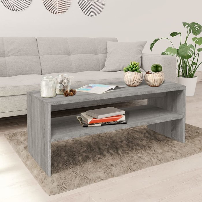 Maison exclusive - mesa de centro madera contrachapada gris sonoma 100x40x40 cm
