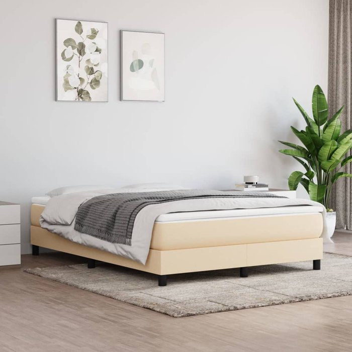 Maison exclusive - estructura de cama con somier tela color crema 140x190 cm