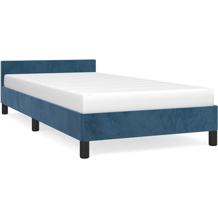 Estructura de cama de terciopelo azul oscuro sin colchón 80x200 cm — comfortxl