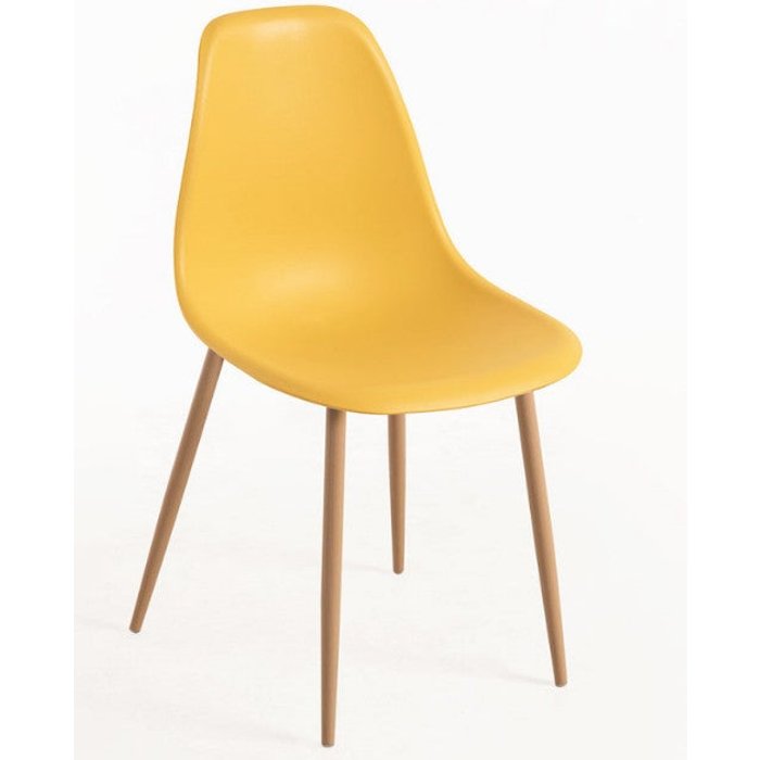 Silla escandinava kerry amarilla y natural - juego de 2