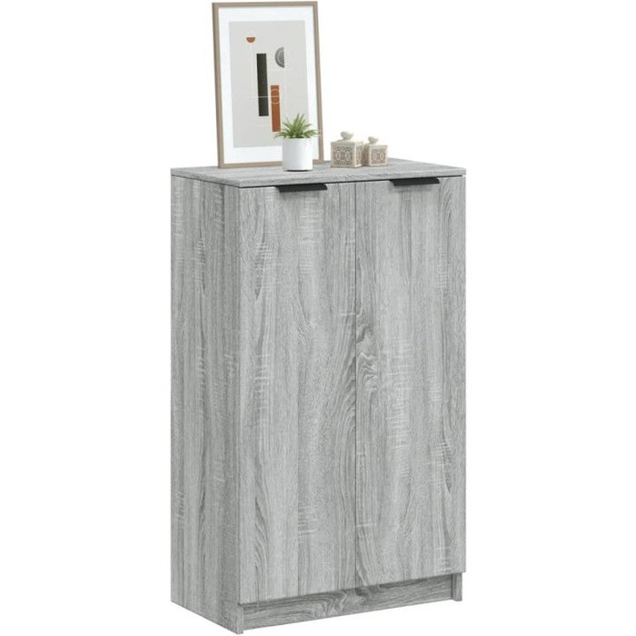 Vidaxl mueble zapatero madera contrachapada gris sonoma 59x35x100 cm