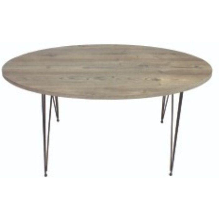 Mesa de centro ovalada terek p472, color gris pino, patas negras