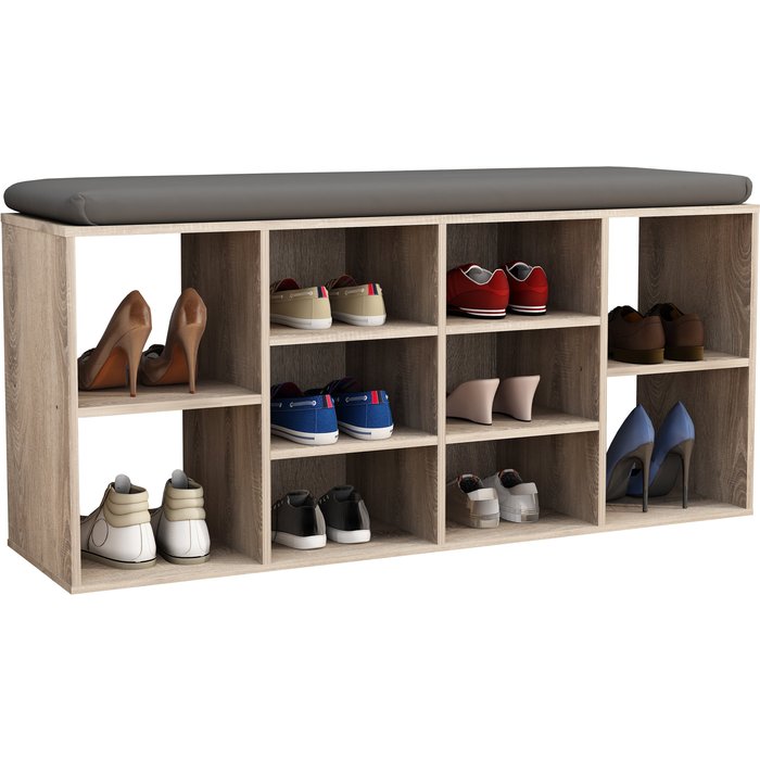 Vcm estante de zapatos hinsol sonoma oak h. 50 x b. 104 x t. 30 cm