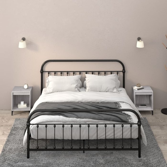Mesitas de noche 2 unidades gris sonoma 40x35x50 cm - comfortxl