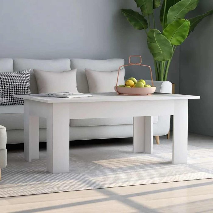 Maison exclusive - mesa de centro madera contrachapada blanco 100x60x42 cm