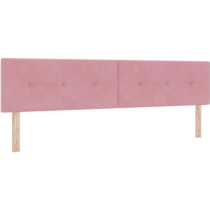 Cabecero acolchado con botones rosa 200 cm de terciopelo cfw9257717