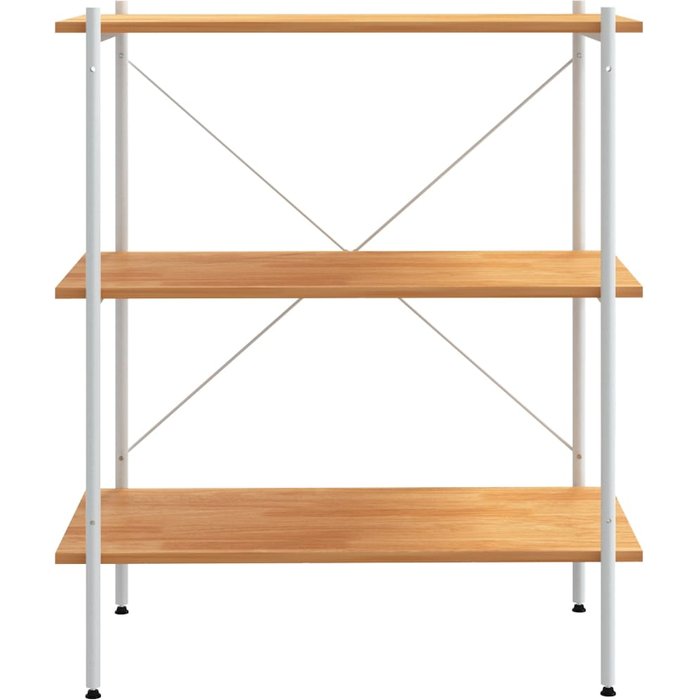 Estantería de 3 niveles blanco y roble 80x40x92 cm – comfortxl