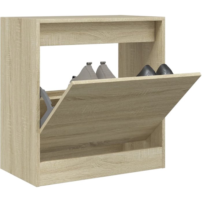Zapatero sonoma de roble, 60x34x63,5 cm, madera de ingeniería.